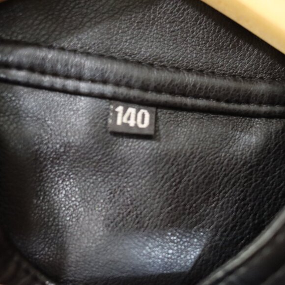 Kids Faux Leather Jacket Studded Gothic Moto Zip Grunge 140 - Picture 11 of 11